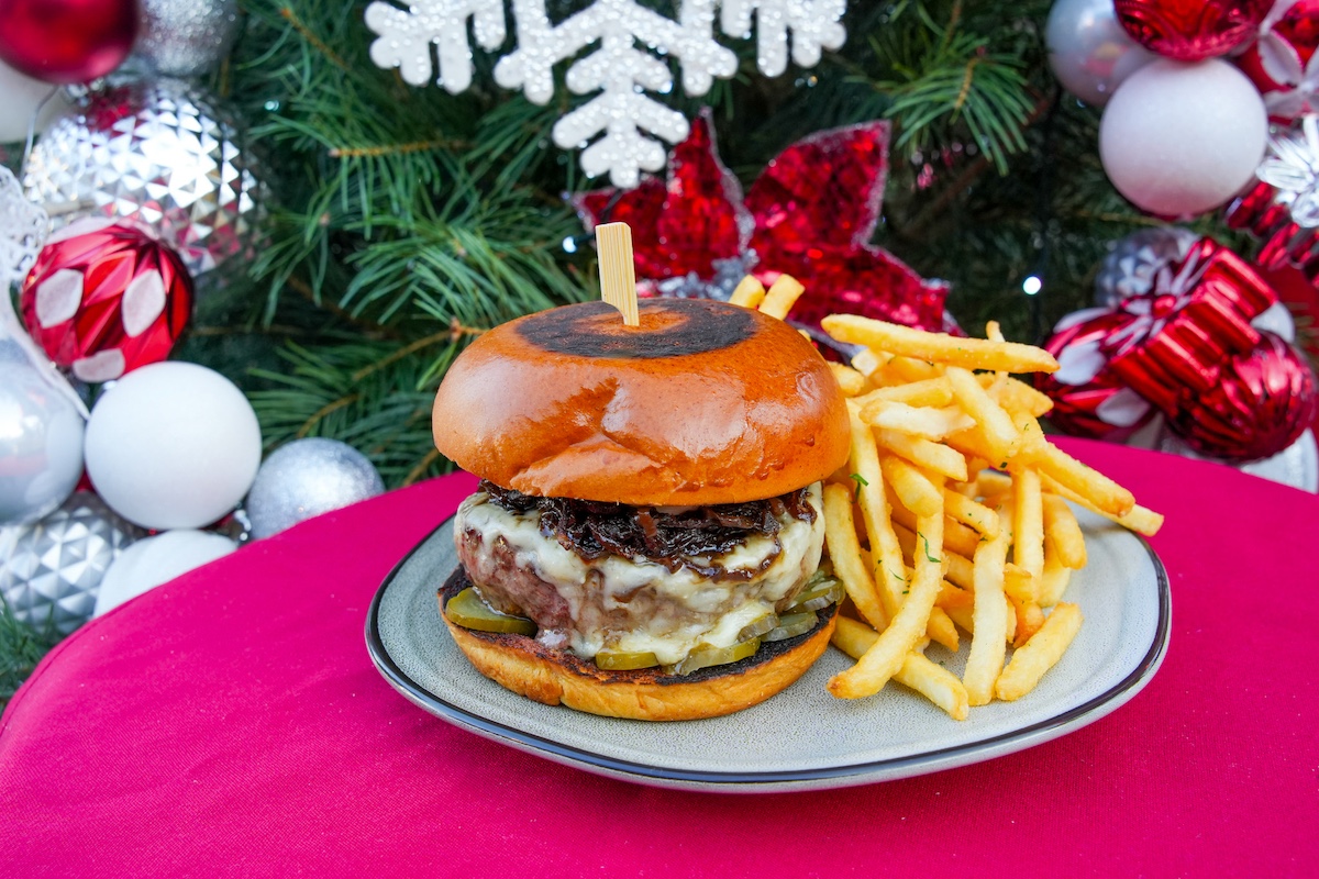 Signature Watermark cheeseburger with holiday presentation
