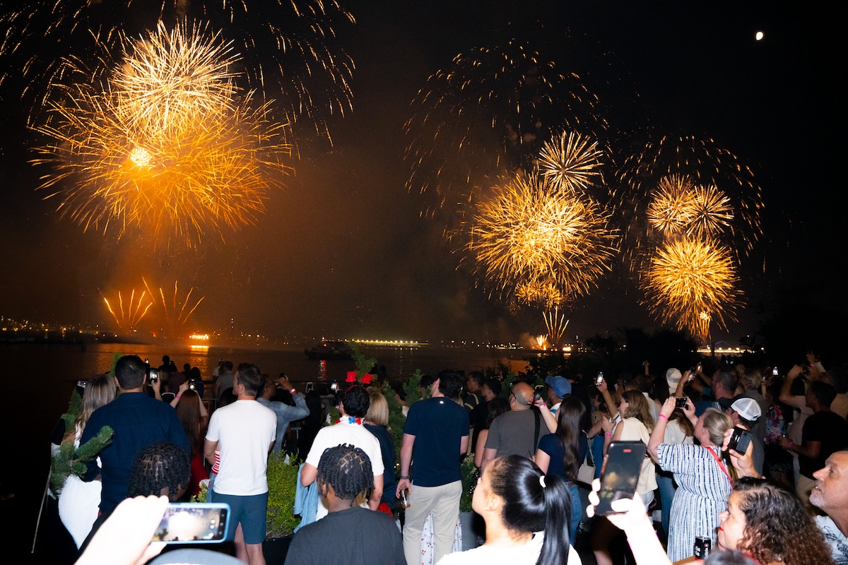Front row fireworks views from Watermark Pier 15 NYC
