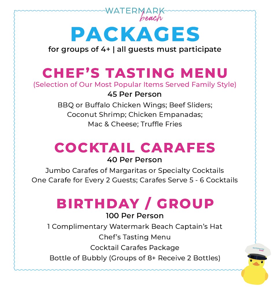 Menus | Watermark Bar in New York City