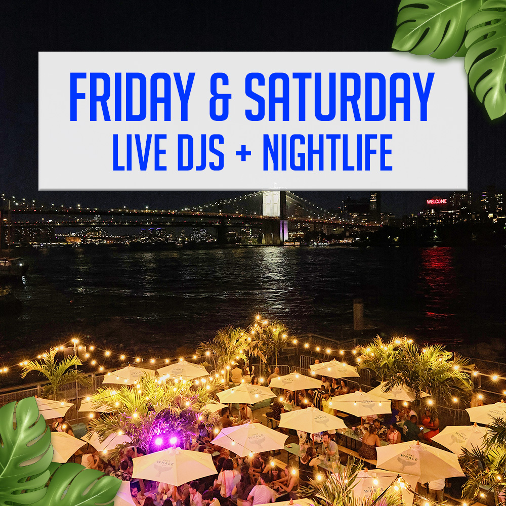 Guests dancing under lights at Watermark's nightlife event