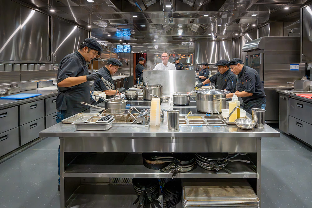 Cocody kitchen team preparing a private event