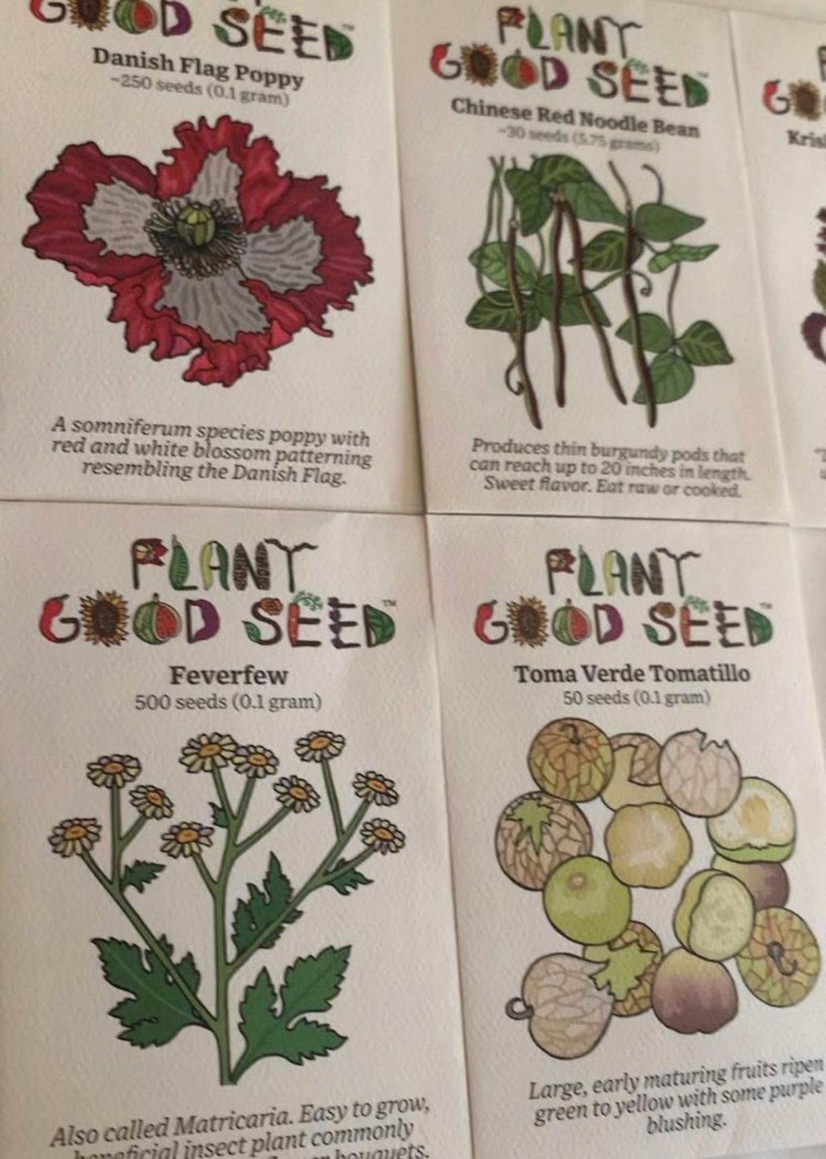 seed packaging illustrations