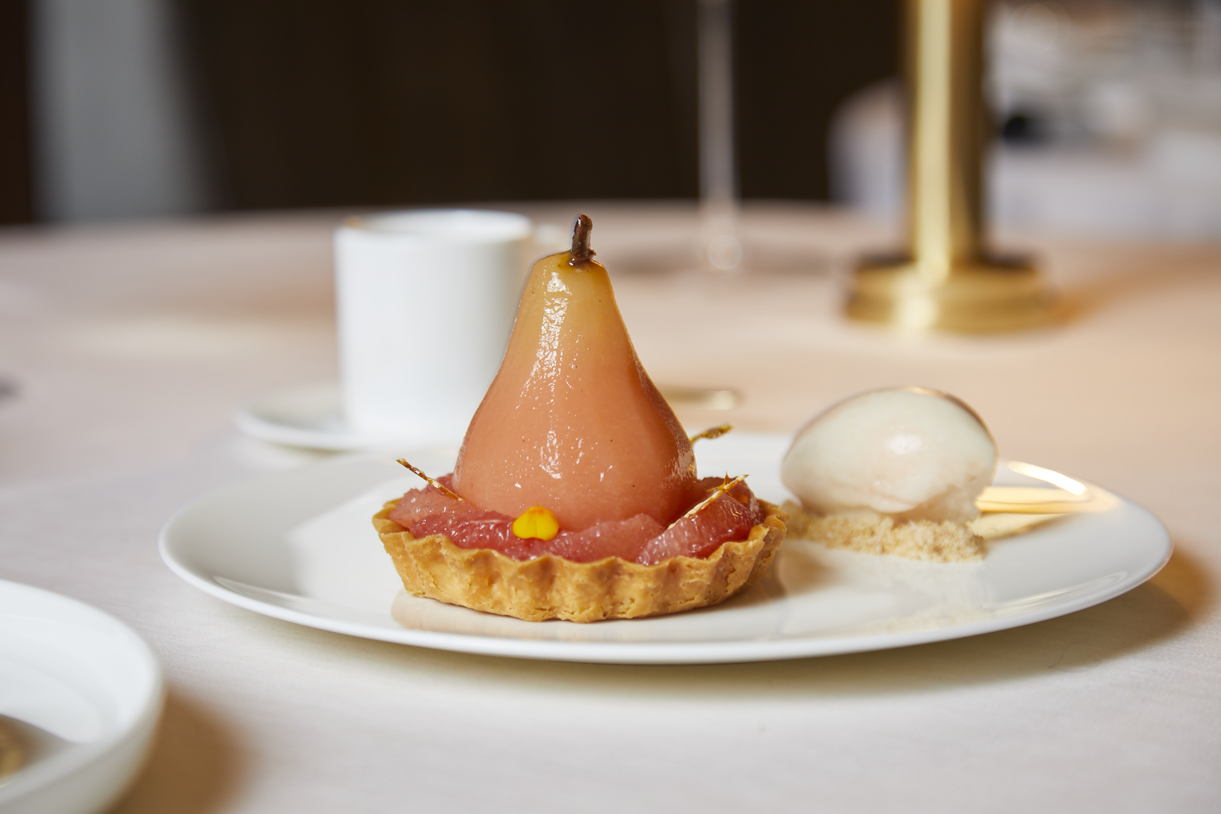a close up of a plate of food on a table