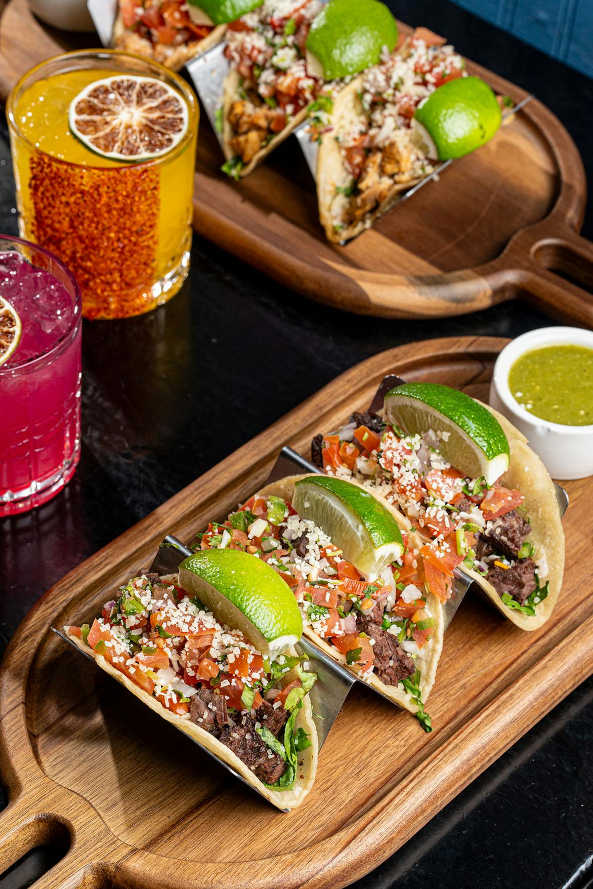 food on a wooden table