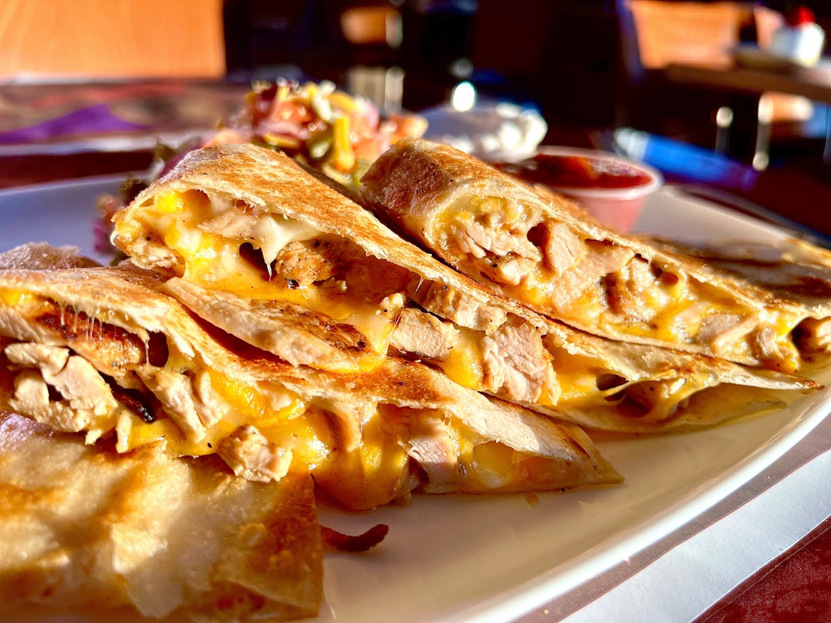 a close up of food on a plate