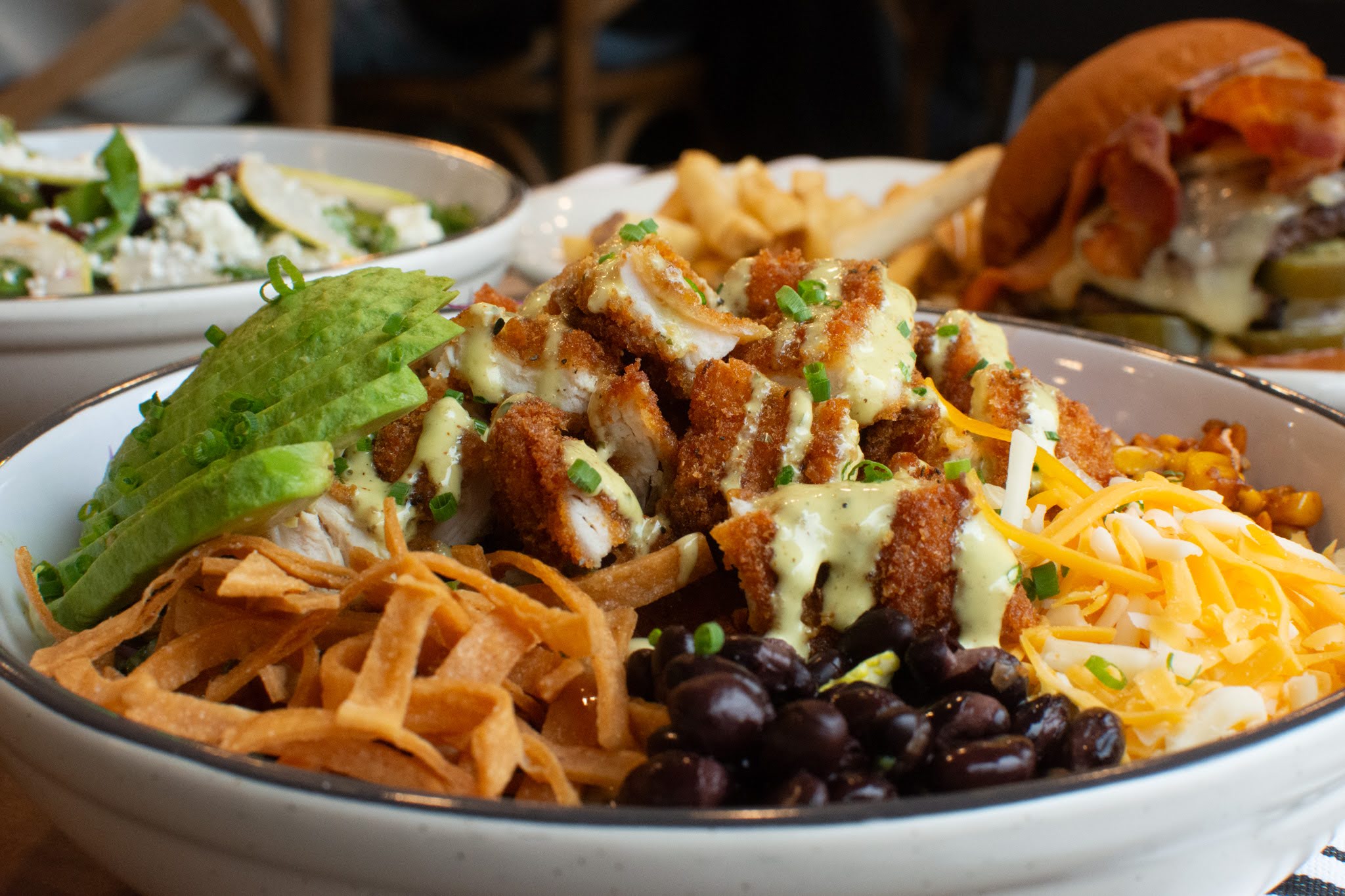 a plate full of food