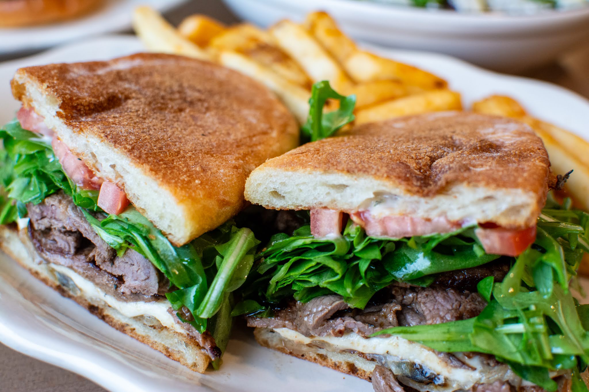 a close up of a sandwich on a plate