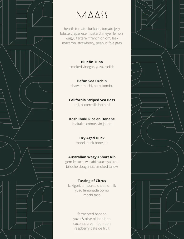 Menu | MAASS in Fort Lauderdale, FL