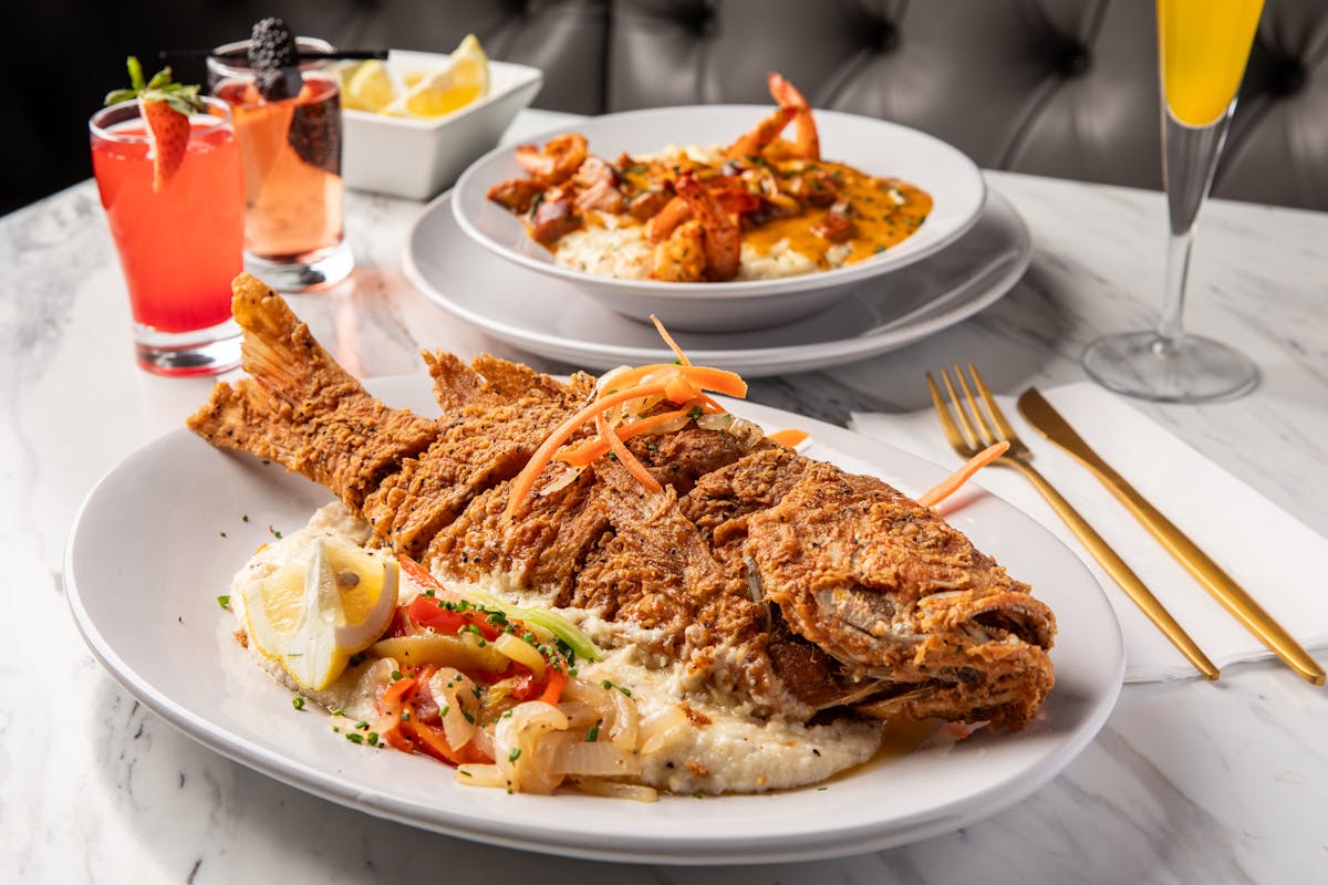 a plate of food on a table
