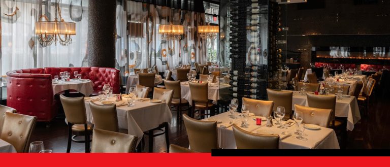 a room with tables and chairs