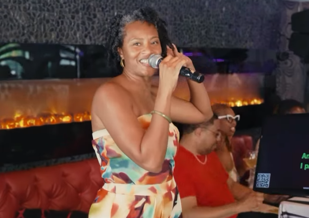 a person with the mouth open