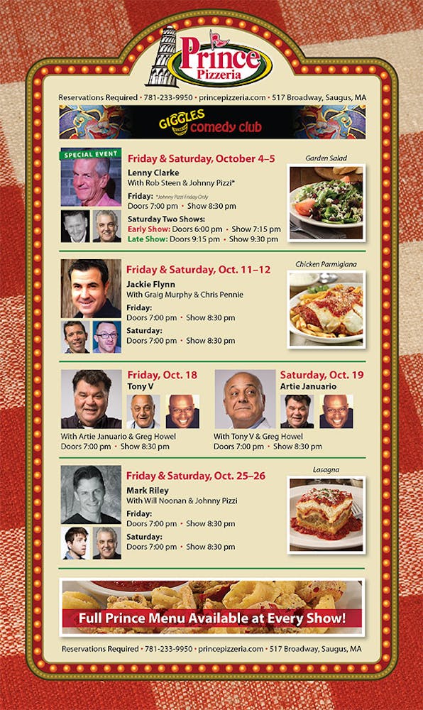 October Giggles Schedule