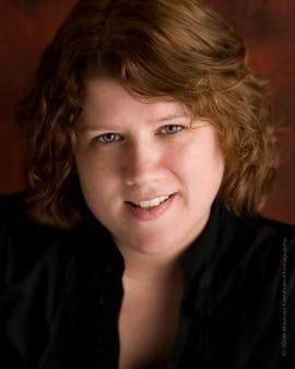 a woman looking at the camera