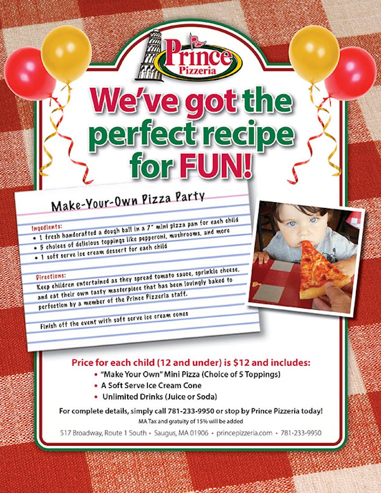 Kids Make-Your-Own Pizza Party, Prince Pizzeria