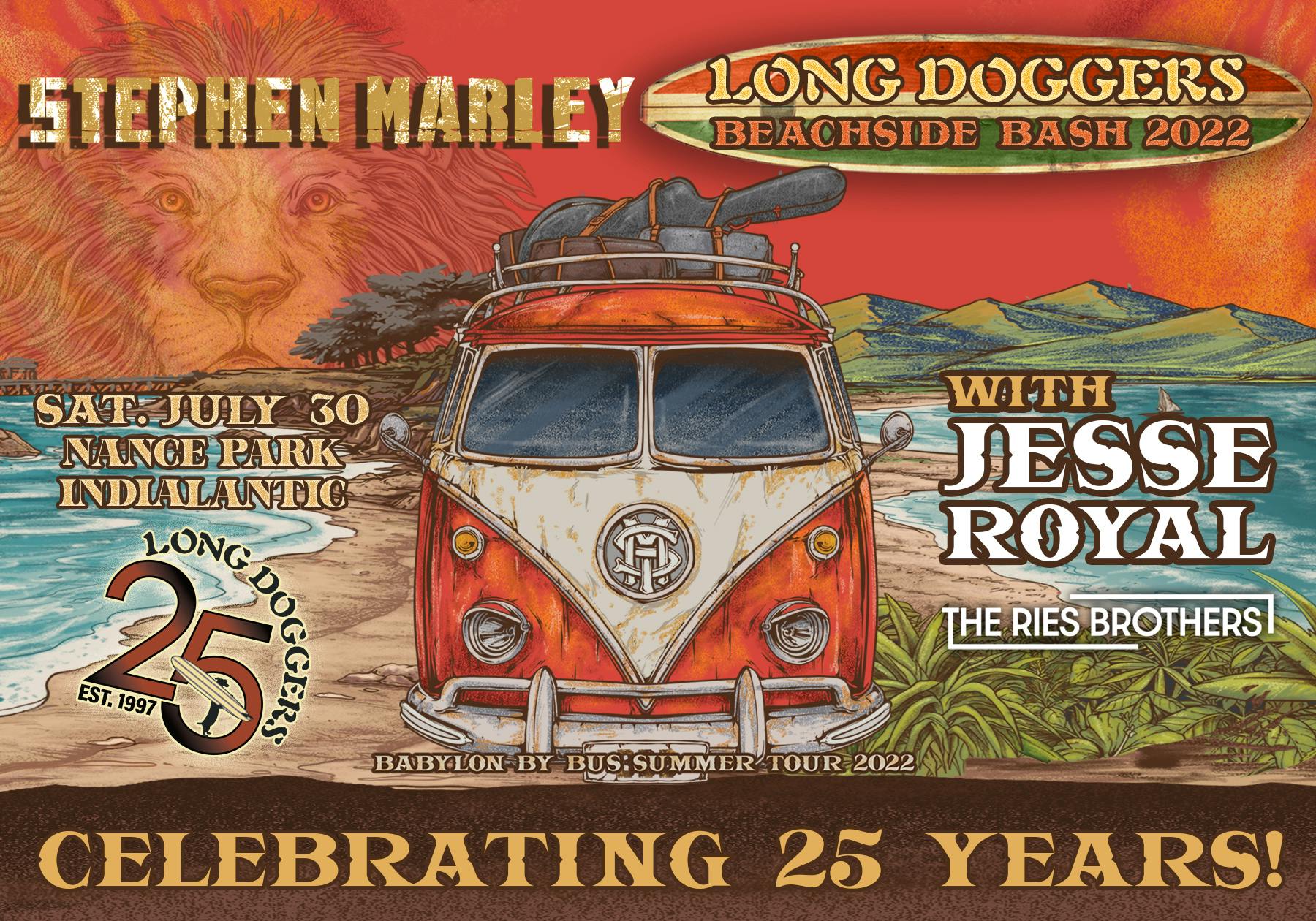 Long Doggers Beachside Bash 22 Featuring Stephen Marley Long Doggers Radically Relaxed Grill Brew