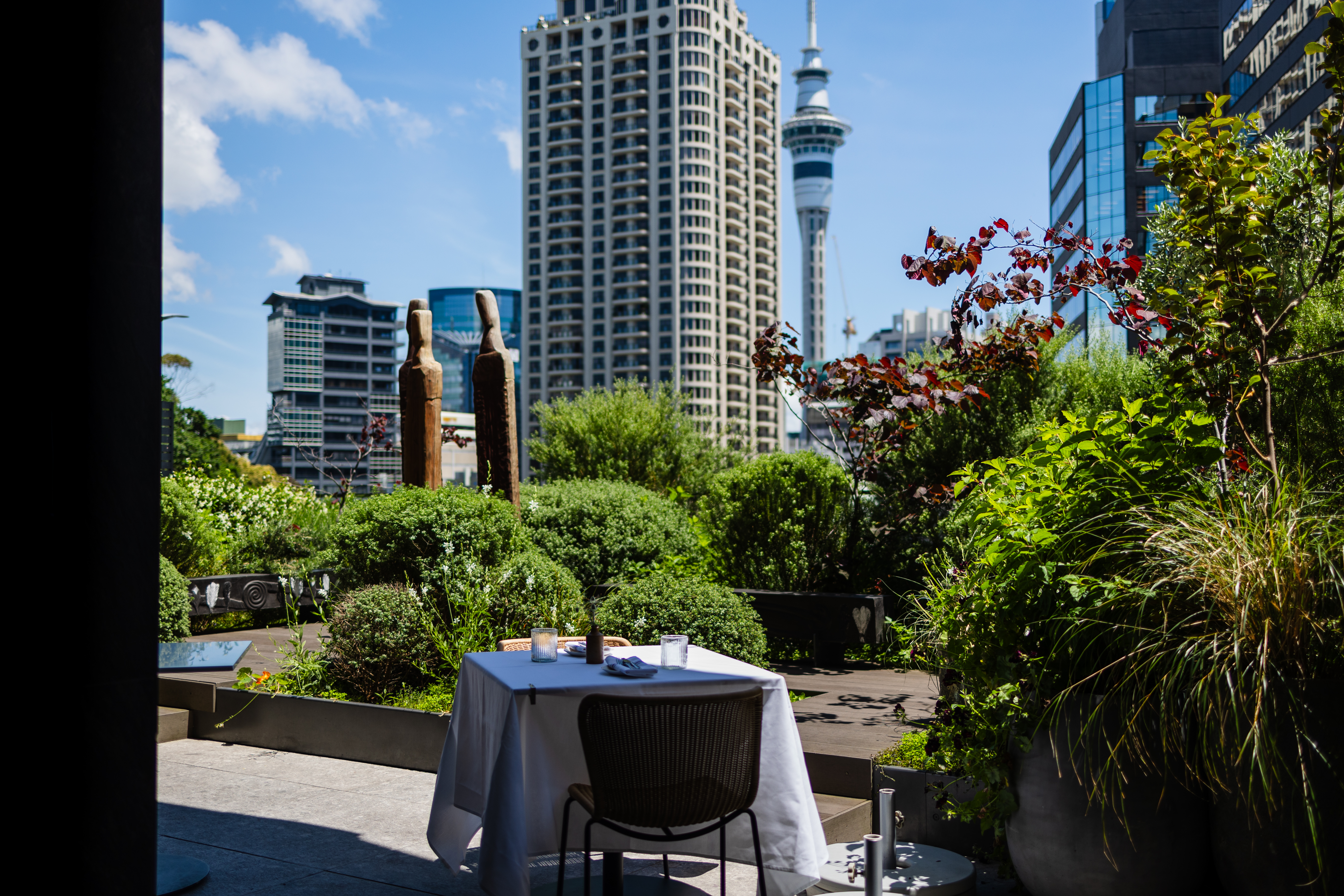 a tall building in a city