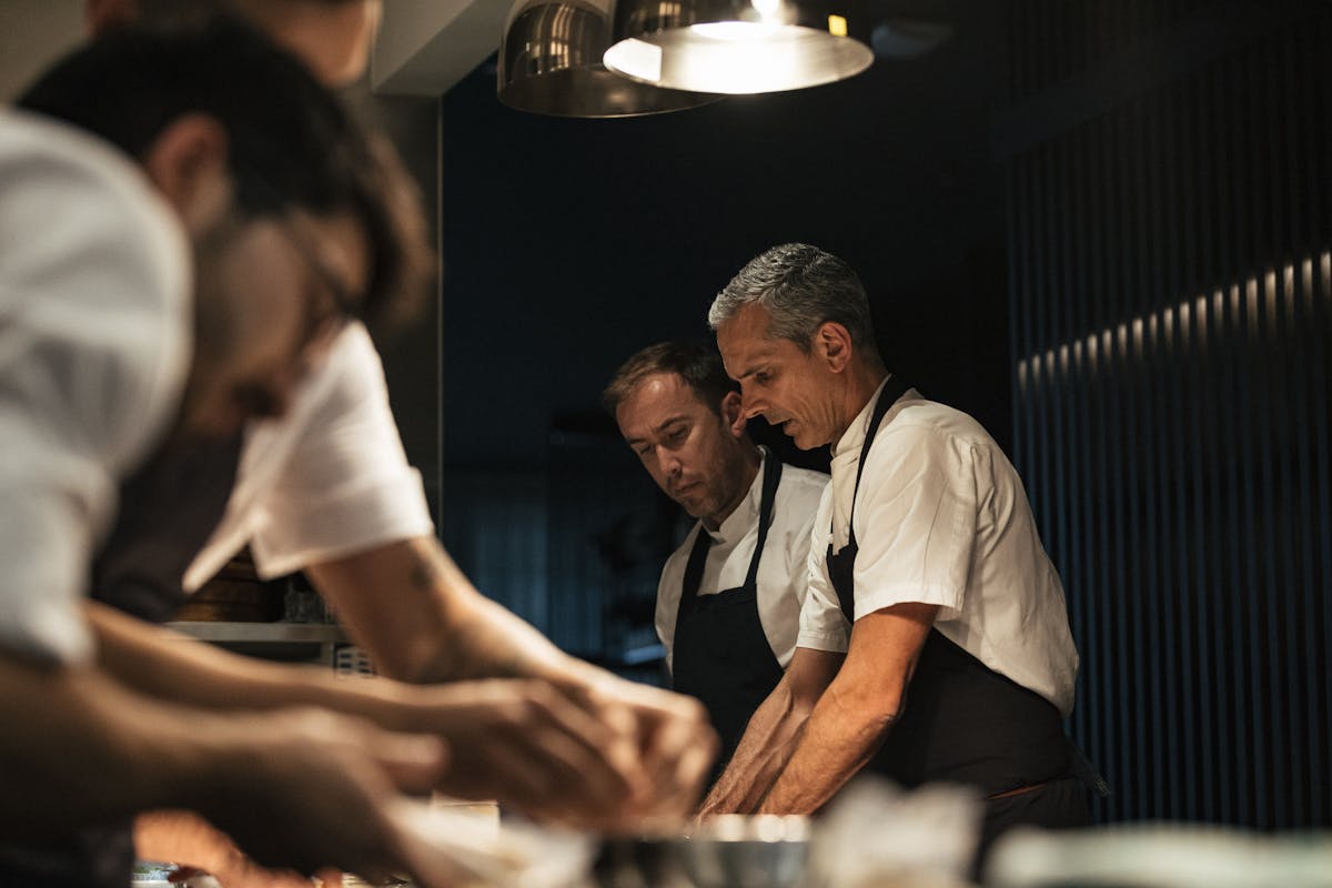 a man sitting on a table
