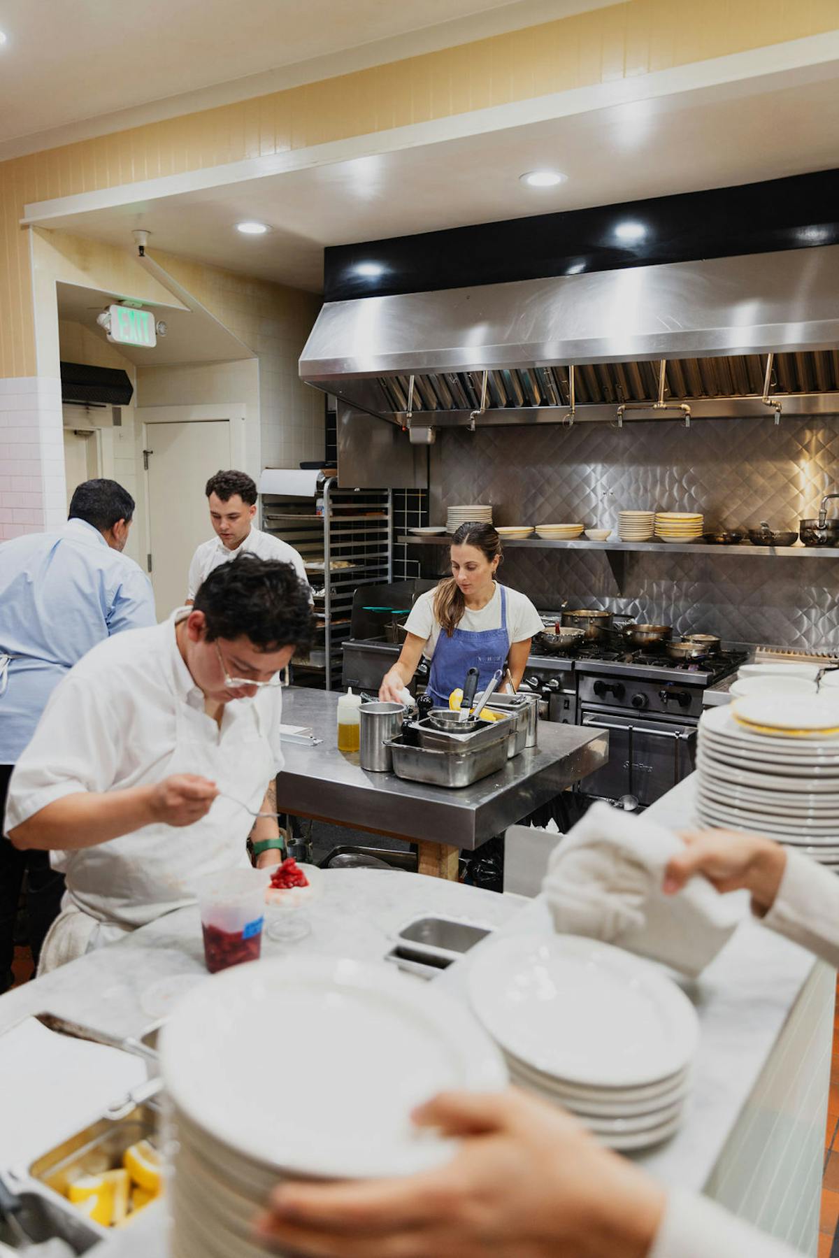 chef kelly mariani in the ciccio kitchen