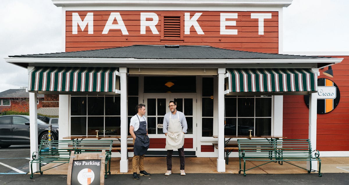 chef kostow and chef accarrino in the kitchen