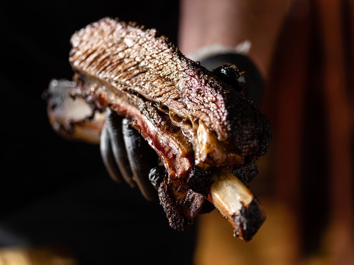 a close up of ribs