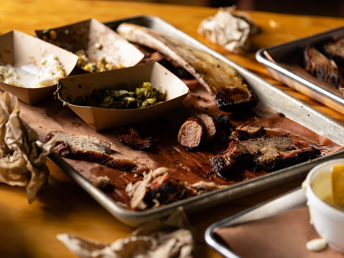 a tray of food on a plate