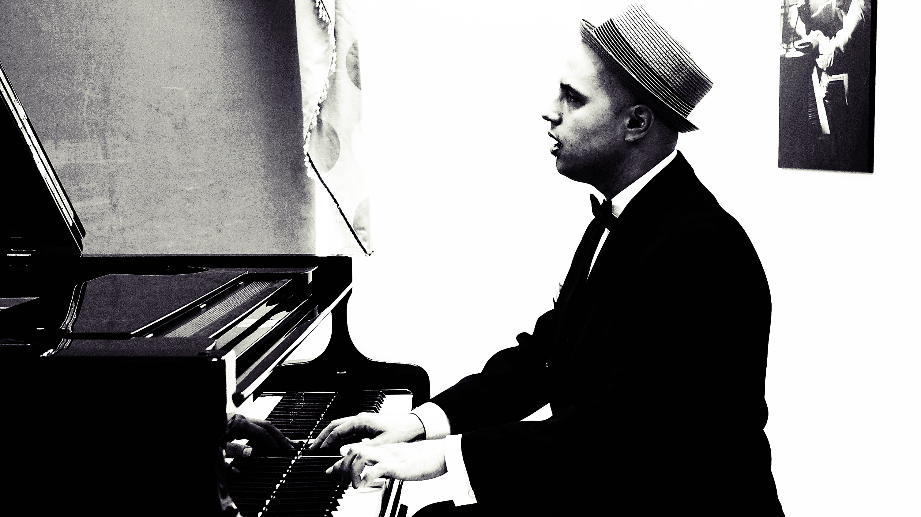 a man playing a piano