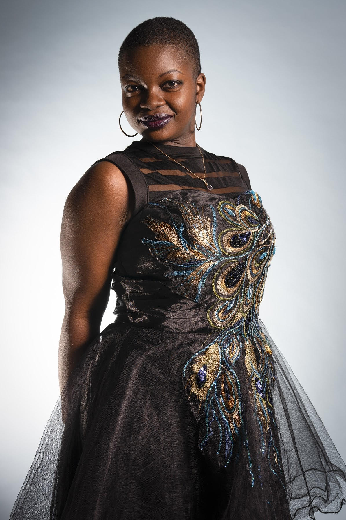 a woman wearing a dress