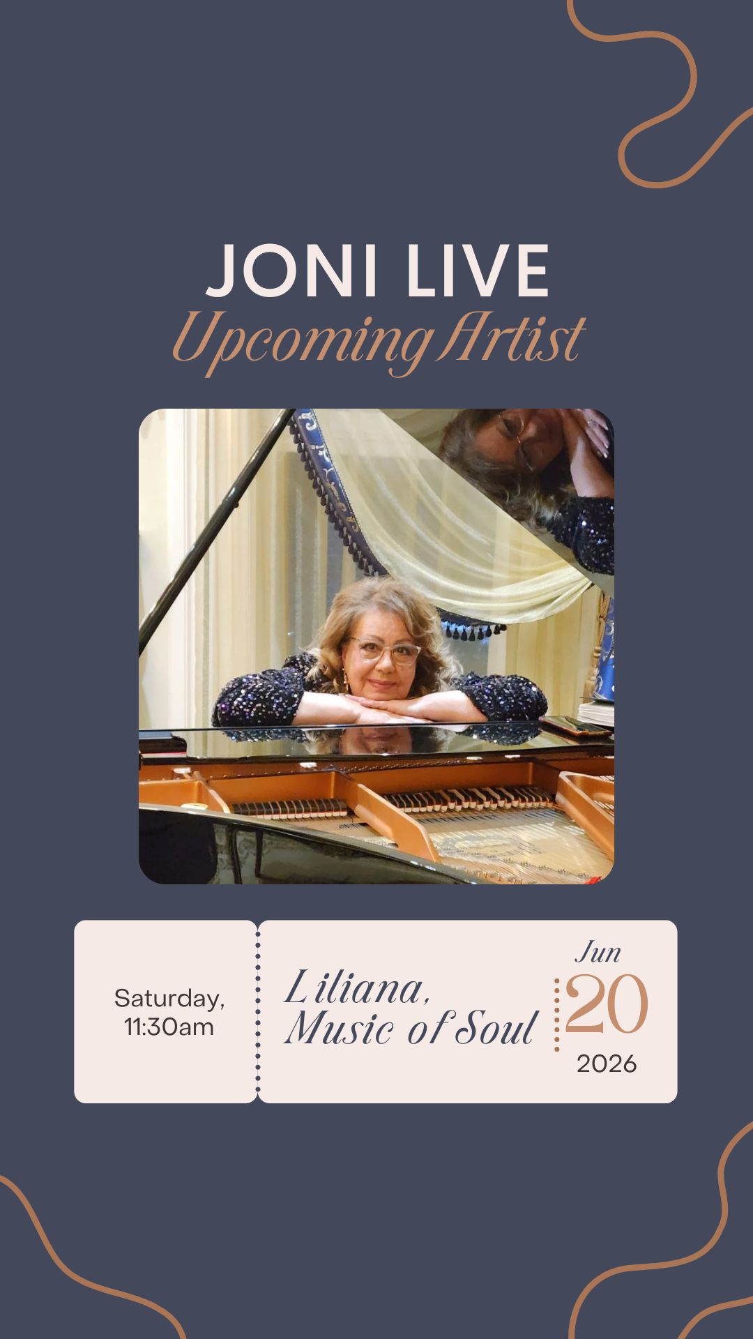a woman leaning on a piano