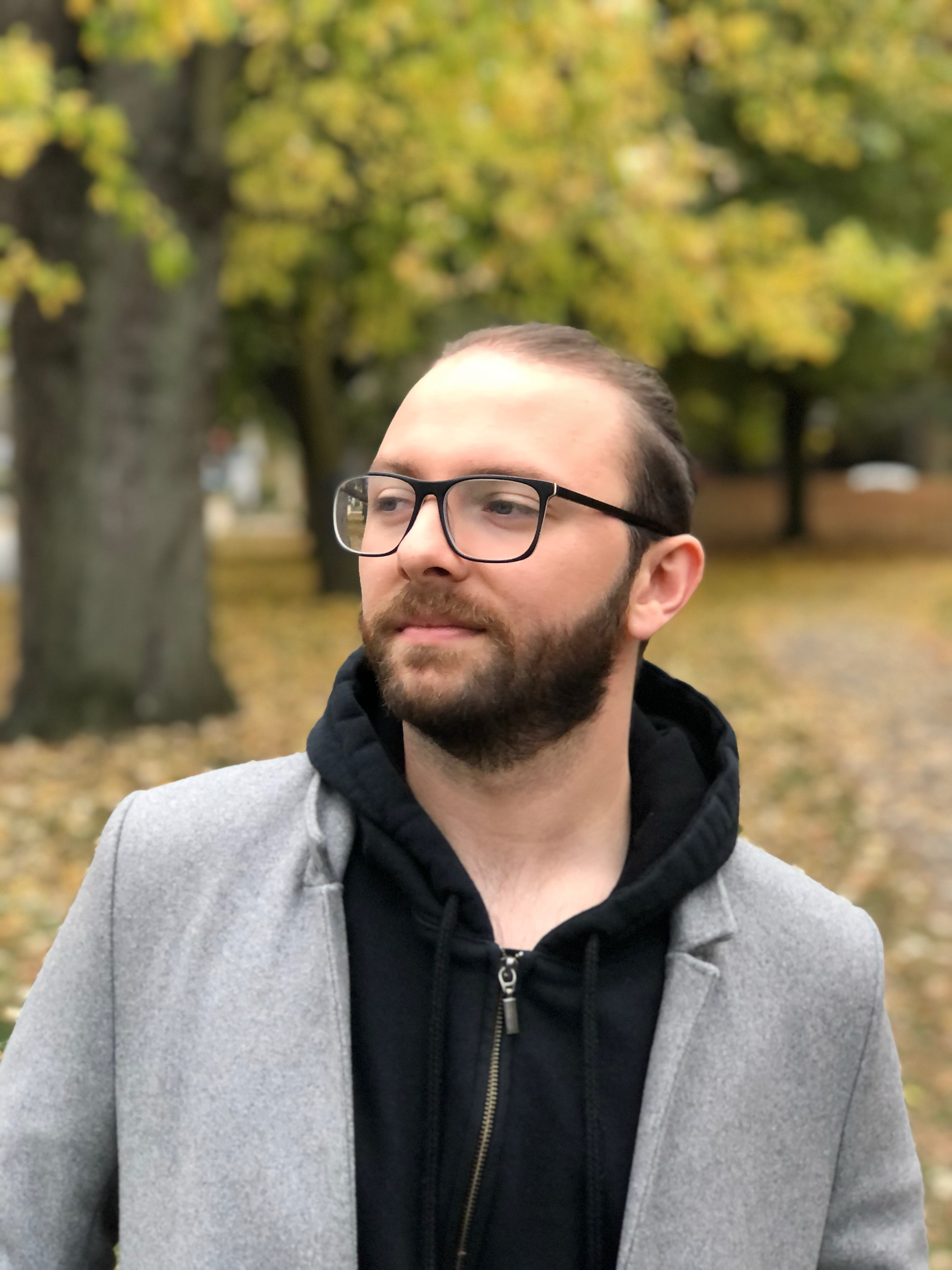 a man wearing glasses