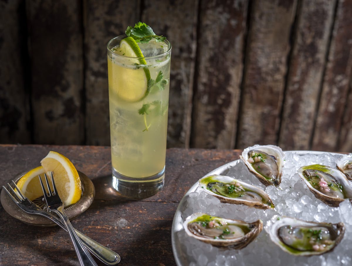 Cocktail and oysters