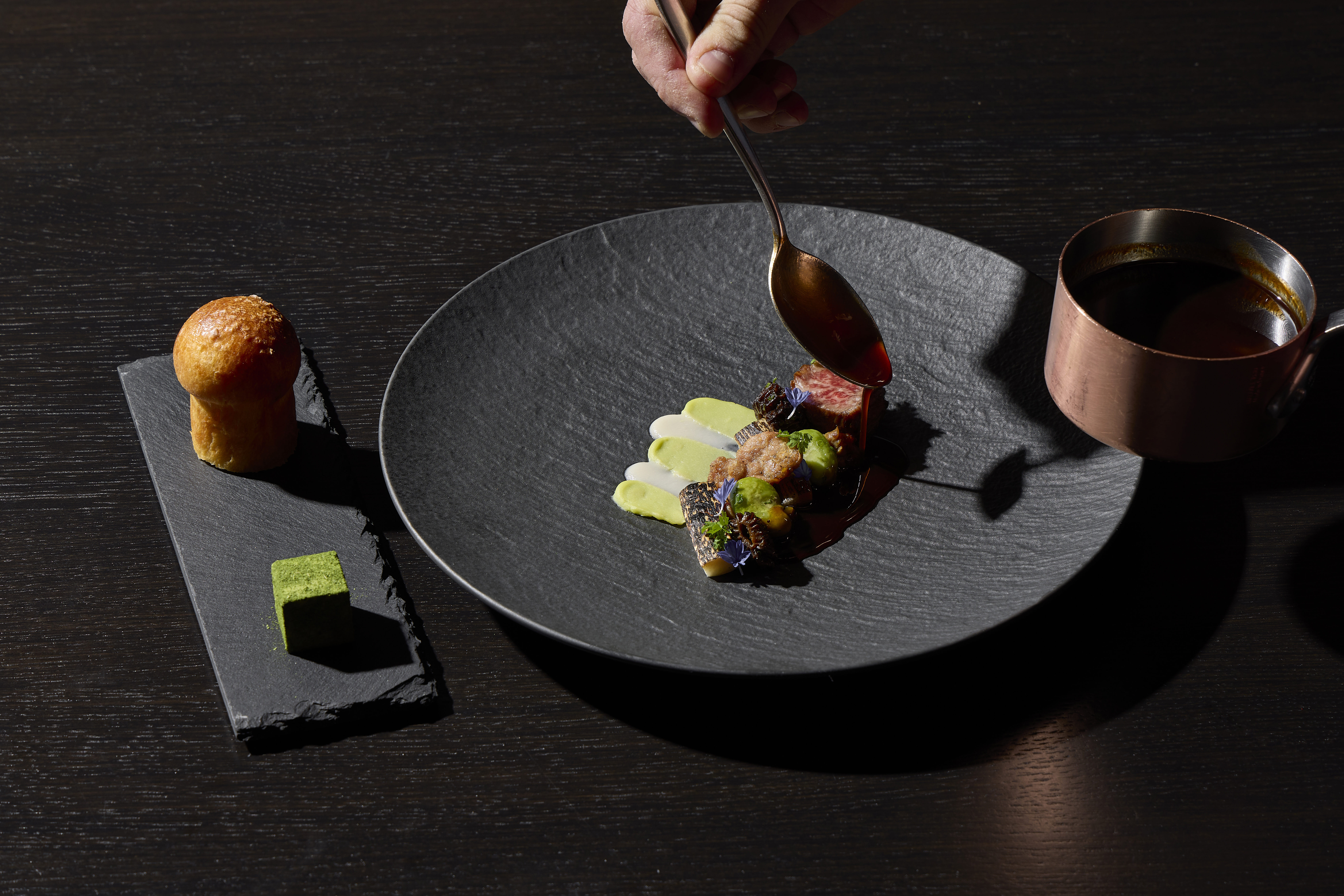 a plate of food on a table