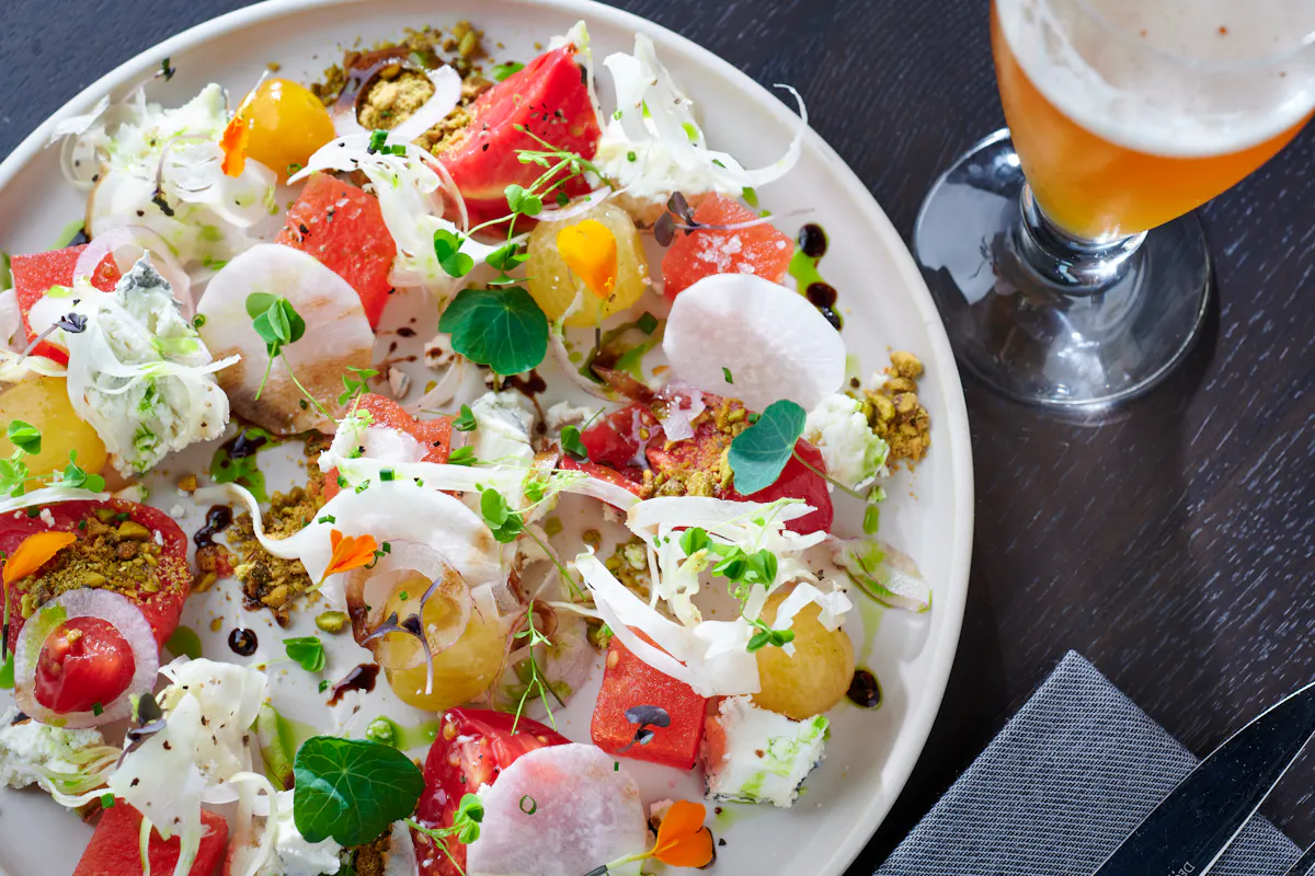 a plate of food on a table