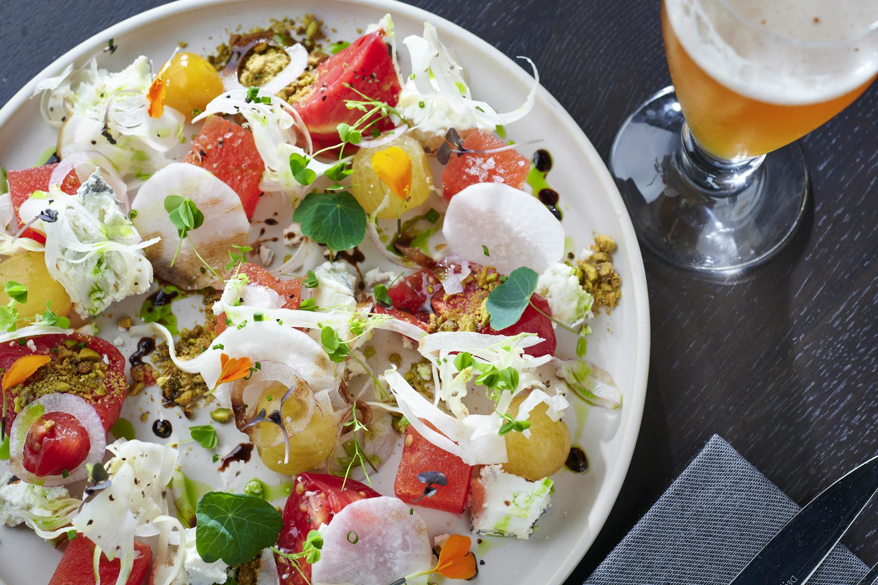 a plate of food on a table