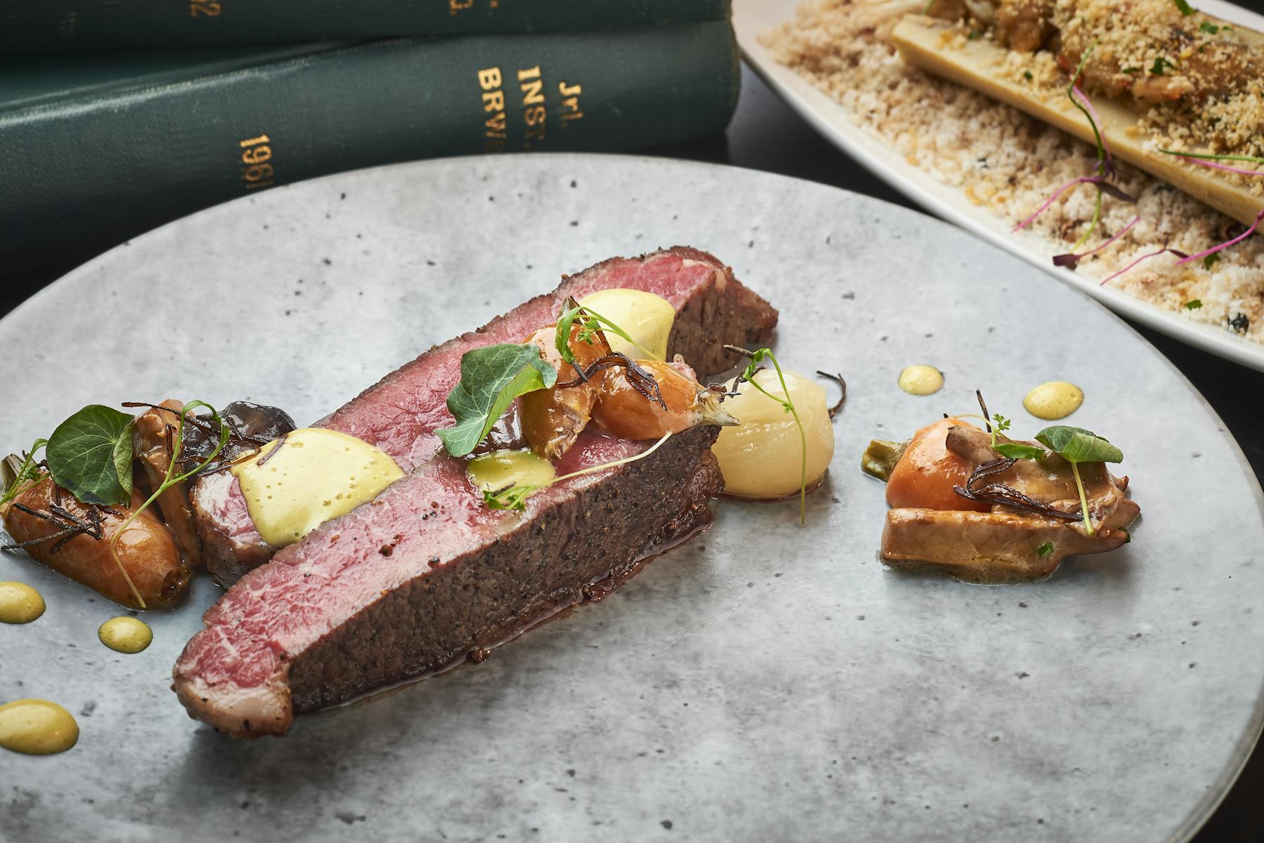 a plate of food on a table