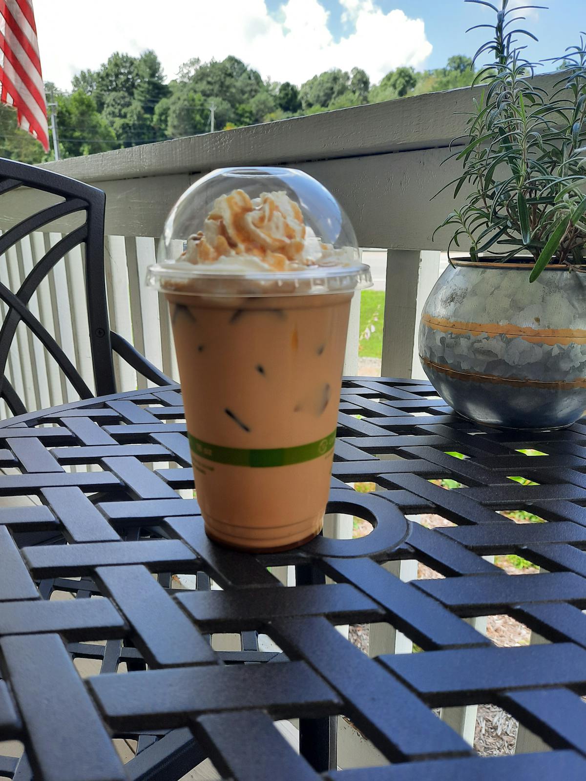 a cup of coffee on a table