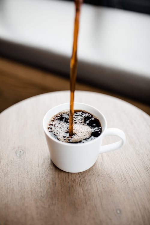 a cup of coffee on a table