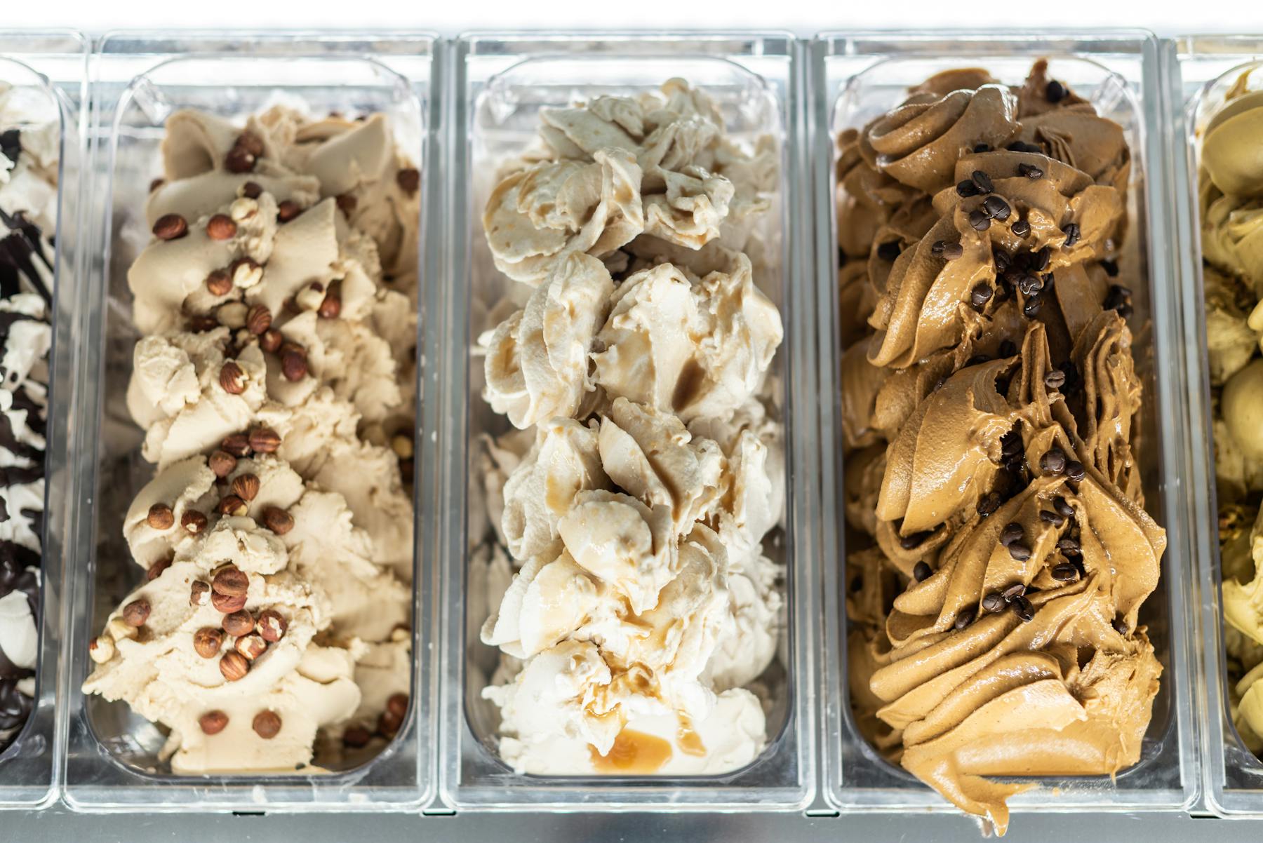 ice cream on trays