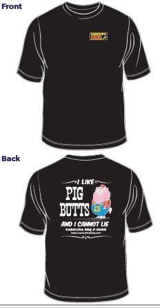 a black shirt with white text