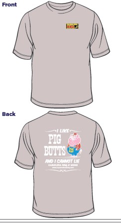 a grey t-shirt with white text