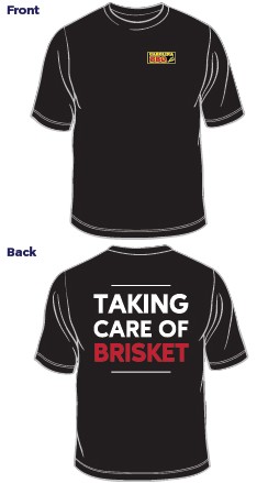 a black shirt with white text