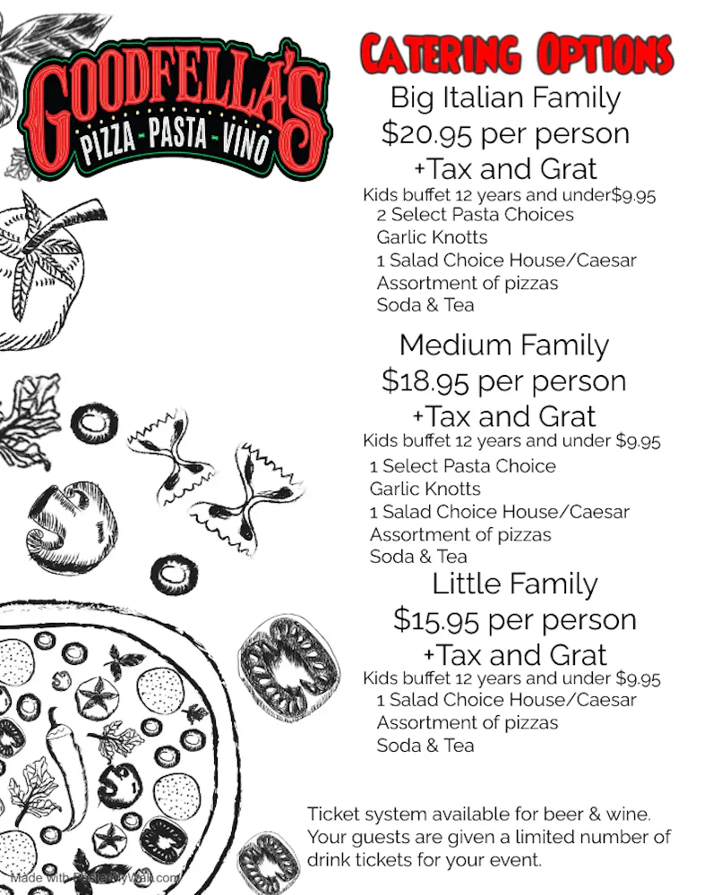 Catering Goodfella's Woodfired Pizza Pasta Vino in The Colony, TX