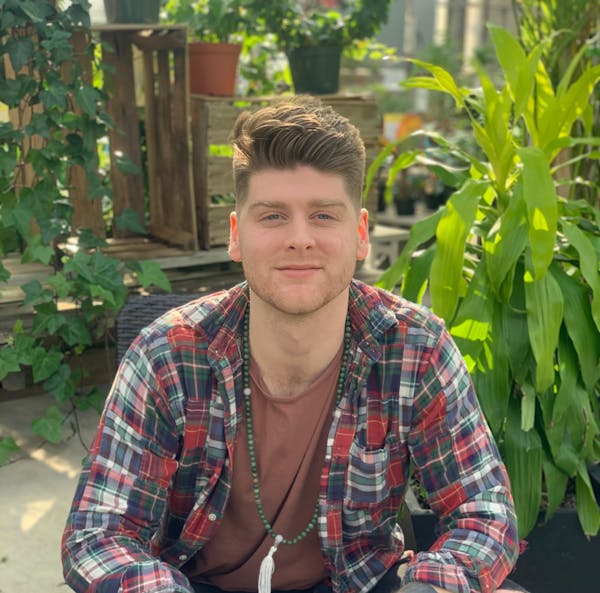 a man looking at the camera
