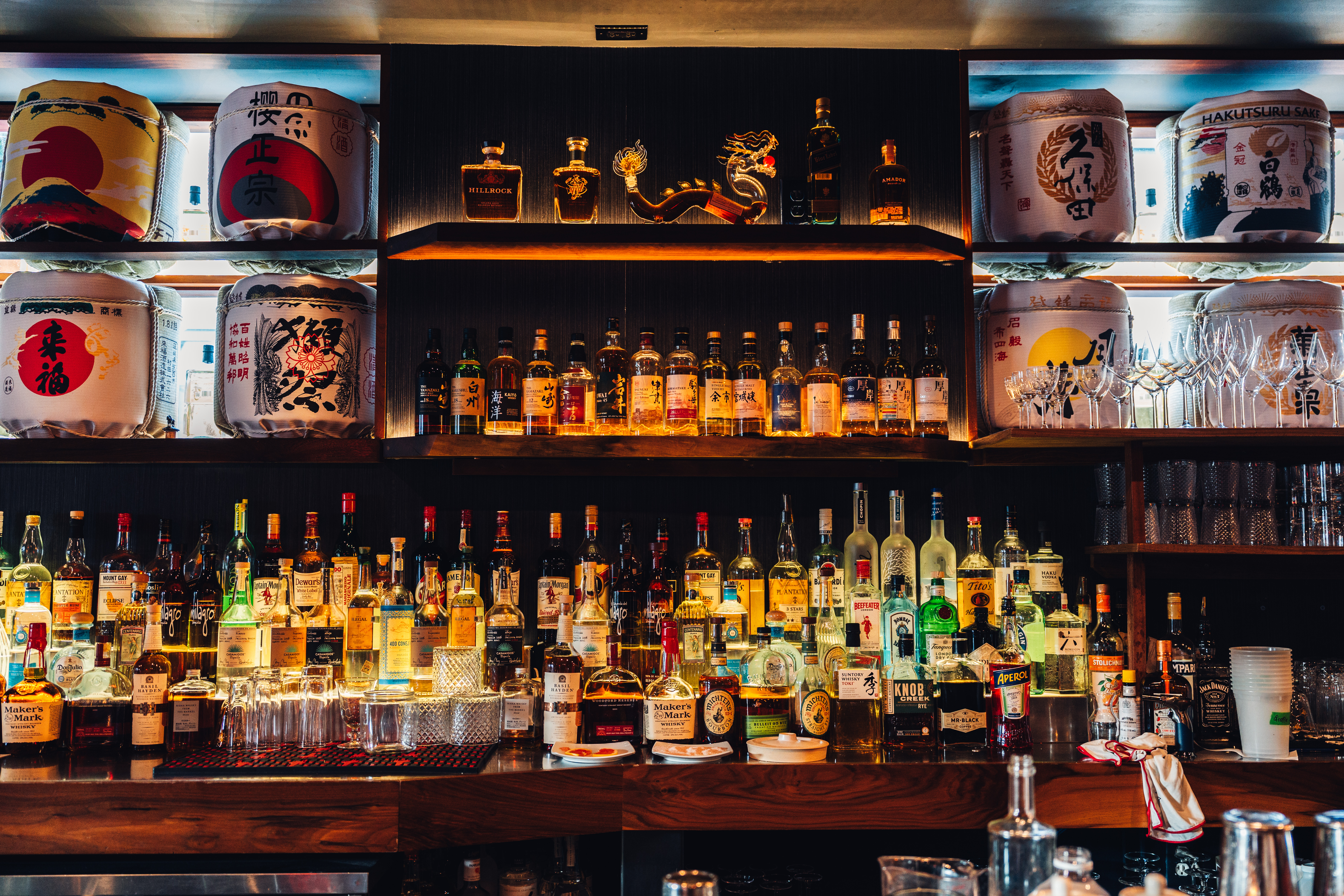 an assortment of bottles
