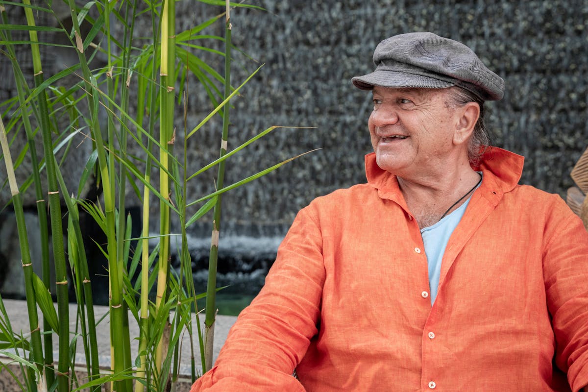 a man wearing a hat