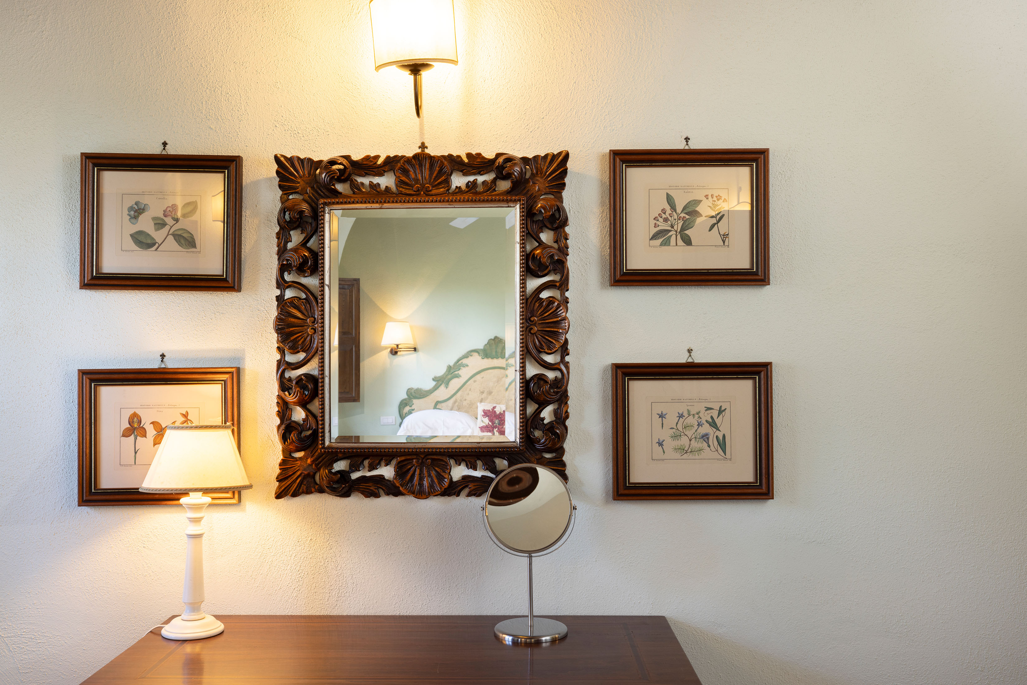 a painting in a living room