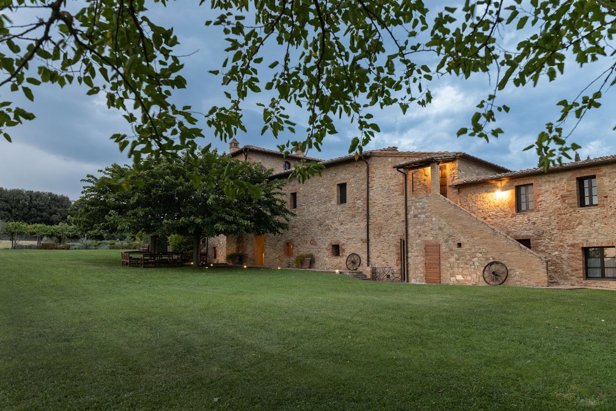 stone house with roses