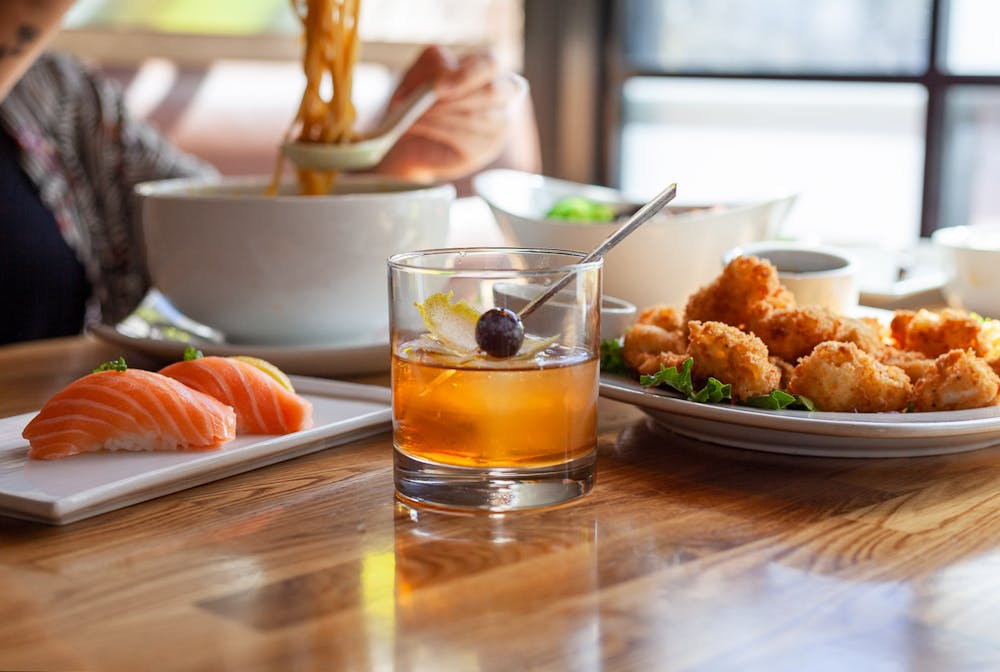 a plate of food on a table