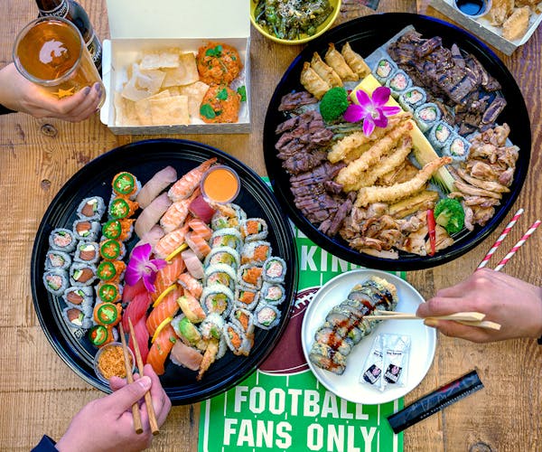 many different types of food on a table