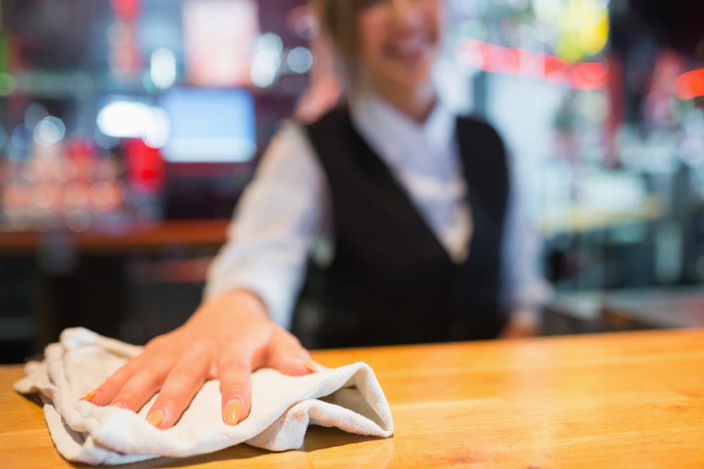 a person sitting on a table