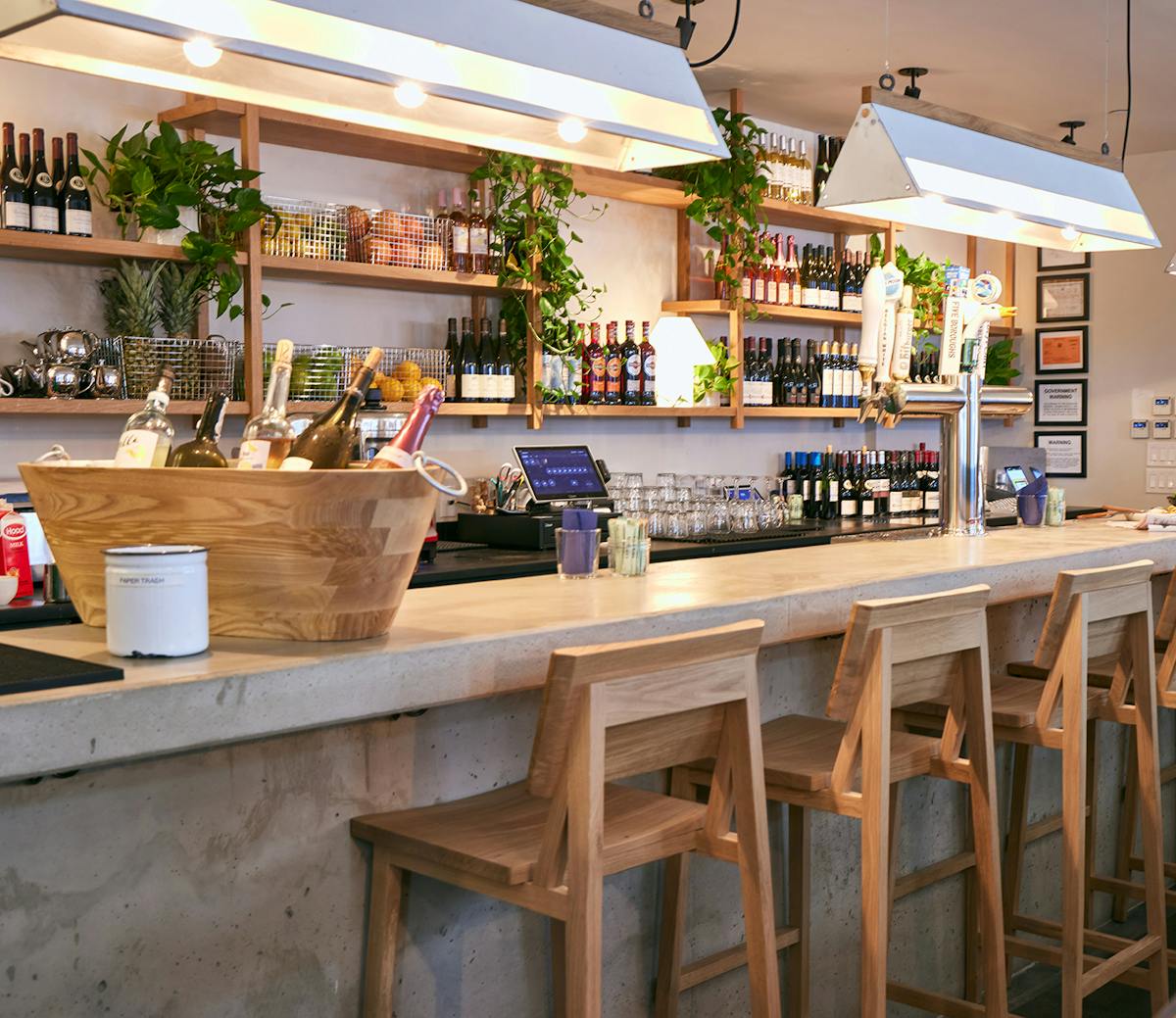 a dining table in a restaurant